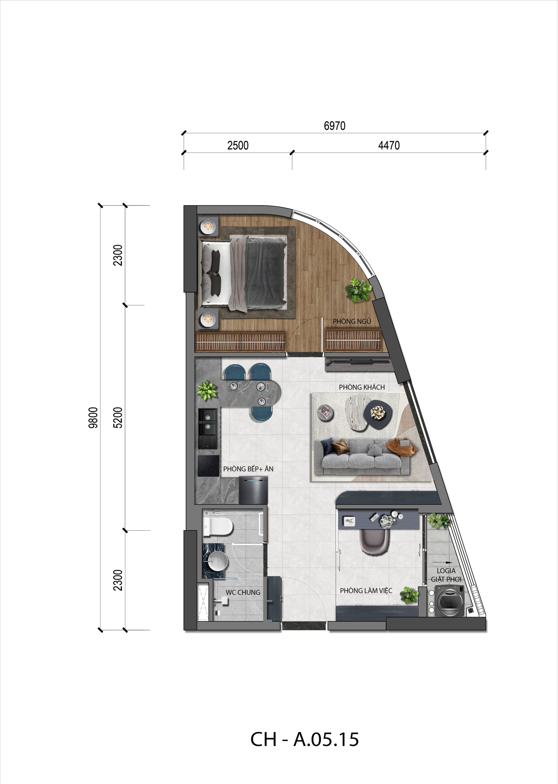 Căn Hộ Ak Tower 1pn A.05.15